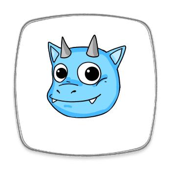Bébé Dragon - Magnet carré - blanc - Devant