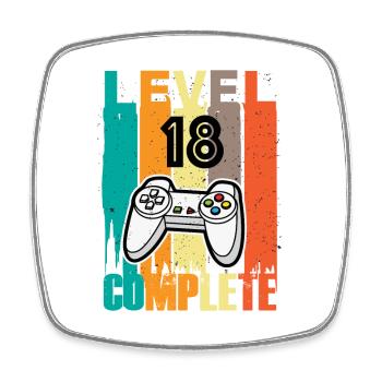 Level 18 Complete Controller 18th Birthday - Square fridge magnet - white - Front