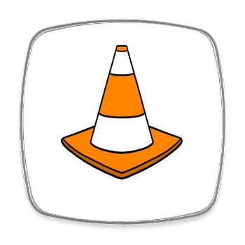 traffic cone - Square fridge magnet - white - Front