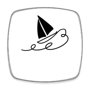 voile - Magnet carré - blanc - Devant