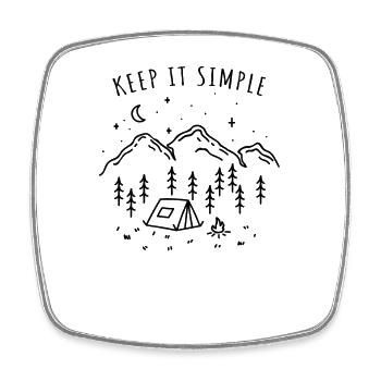 Keep It Simple Zelt Camping Natur Berge Minimalist - Viereckiger Kühlschrankmagnet - Weiß - Vorne