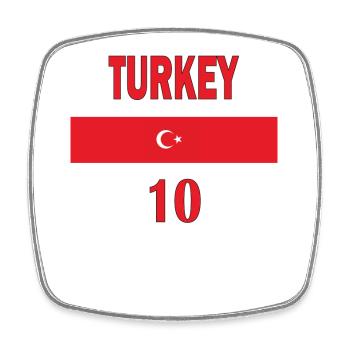 Turkey football team number ten - Square fridge magnet - white - Front