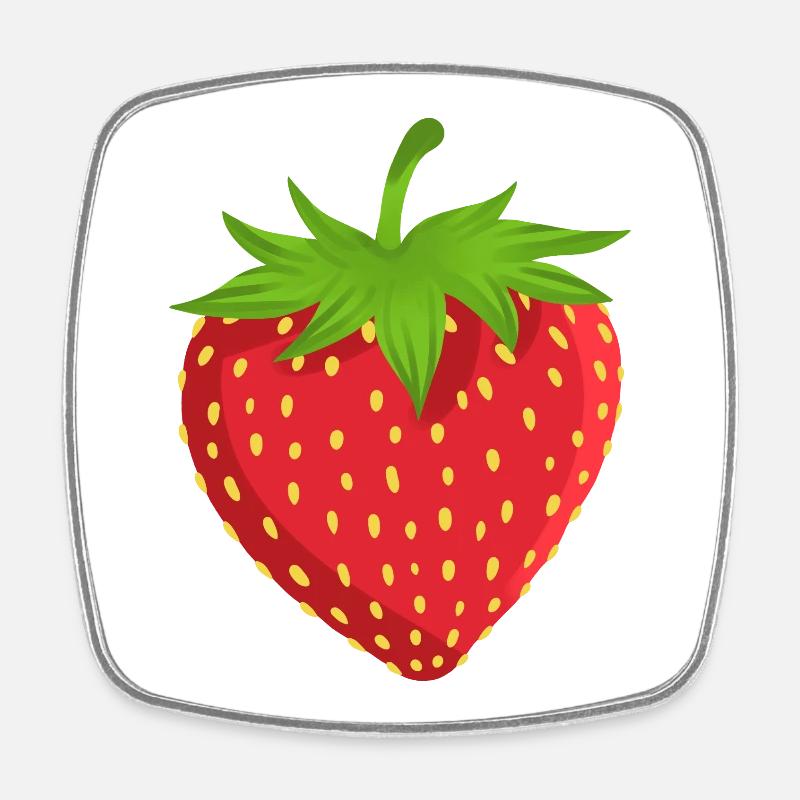 Erdbeere Obst - Viereckiger Kühlschrankmagnet - Weiß