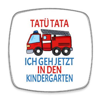 Kindergarten Feuerwehr Geschenk - Viereckiger Kühlschrankmagnet - Weiß - Vorne
