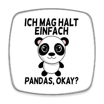 Ich mag Pandas - Viereckiger Kühlschrankmagnet - Weiß - Vorne