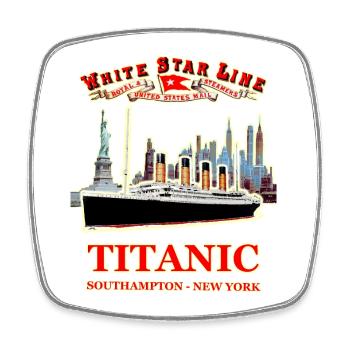 DER GEIST DER TITANIC IN NEW YORK RUNEMBERG Adagp © - Viereckiger Kühlschrankmagnet - Weiß - Vorne