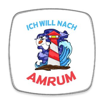 Amrum Nordsee - Viereckiger Kühlschrankmagnet - Weiß - Vorne