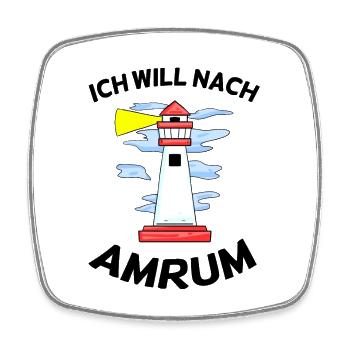 Amrum Nordsee Geschenk - Viereckiger Kühlschrankmagnet - Weiß - Vorne