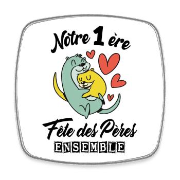 Body bébé meilleur papa première fête des pères - Magnet carré - blanc - Devant