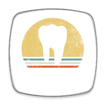 Dental Zahn Vintage - Viereckiger Kühlschrankmagnet - Weiß - Vorne