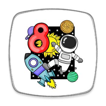 8ème anniversaire astronaute 8 ans cadeau garçon - Magnet carré - blanc - Devant