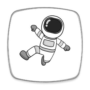 Astronaut motif - Square fridge magnet - white - Front