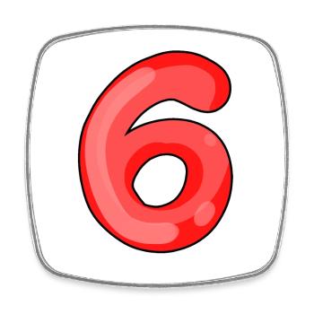 6 - Viereckiger Kühlschrankmagnet - Weiß - Vorne