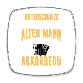 Akkordeon - Viereckiger Kühlschrankmagnet - Weiß - Vorne