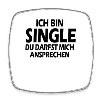 Single - Viereckiger Kühlschrankmagnet - Weiß - Vorne