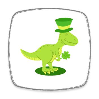St. Patrick's Day Dinosaurier Irisch - Viereckiger Kühlschrankmagnet - Weiß - Vorne