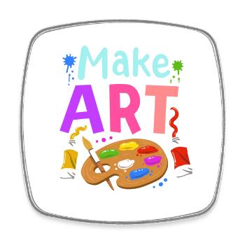 Kunst Künstler Kunstlehrer - Viereckiger Kühlschrankmagnet - Weiß - Vorne