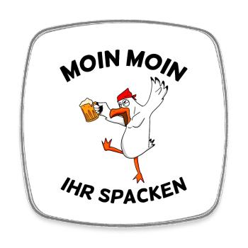Betrunkene Möwe - Viereckiger Kühlschrankmagnet - Weiß - Vorne