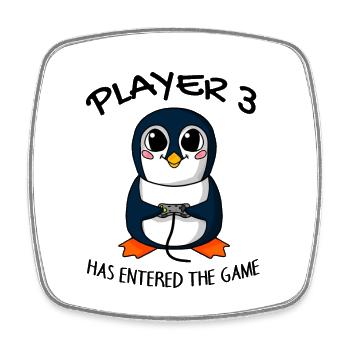 Troisième baby joueur 3 a entré dans le jeu bébé - Magnet carré - blanc - Devant