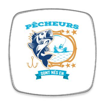 Anniversaire Pour Meilleur Pêcheur né en Juillet - Magnet carré - blanc - Devant