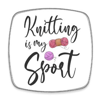 Knitting knitter - Square fridge magnet - white - Front