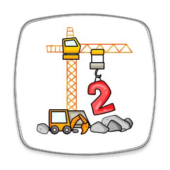 Enfants t-shirts d’anniversaire Bagger 2 Jeune Chantier 2 - Magnet carré - blanc - Devant