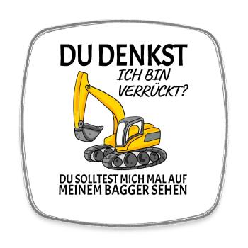 Baggerfahrer Bagger - Viereckiger Kühlschrankmagnet - Weiß - Vorne