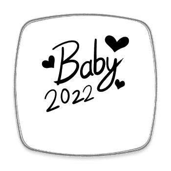 Baby 2022 - Neugeborenes 2022 Baby Geschenk - Viereckiger Kühlschrankmagnet - Weiß - Vorne
