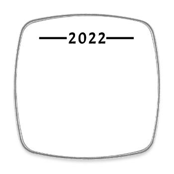 2022 - Viereckiger Kühlschrankmagnet - Weiß - Vorne