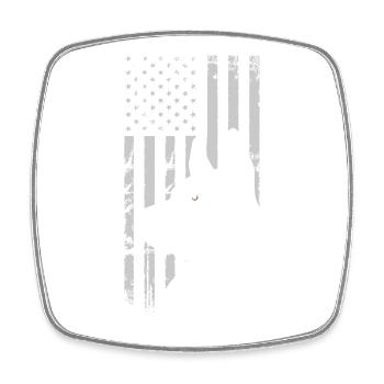 Schwarzer Deutscher Schäferhund American Flag USA - Viereckiger Kühlschrankmagnet - Weiß - Vorne