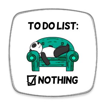 To do list Nothing - Panda Relaxation - Magnet carré - blanc - Devant