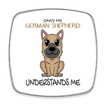 Deutscher Schäferhund - Viereckiger Kühlschrankmagnet - Weiß - Vorne