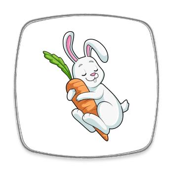 Lapin Carotte - Magnet carré - blanc - Devant