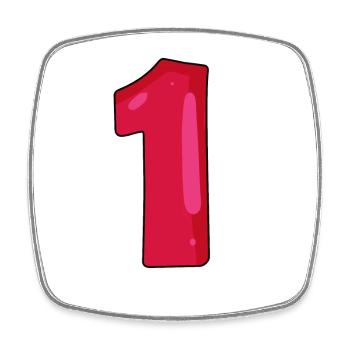 Point 1 - Square fridge magnet - white - Front