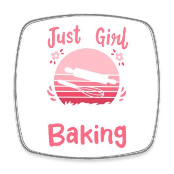 Backen Bäcker Retro - Viereckiger Kühlschrankmagnet - Weiß - Vorne