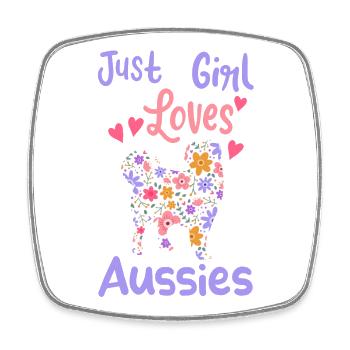 Australian Shepherd - Viereckiger Kühlschrankmagnet - Weiß - Vorne