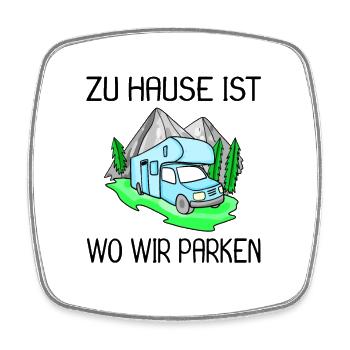 Wohnmobil Wohnwagen Camping - Viereckiger Kühlschrankmagnet - Weiß - Vorne