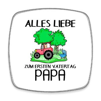 Vatertag - erster Vatertag Shirt - Viereckiger Kühlschrankmagnet - Weiß - Vorne