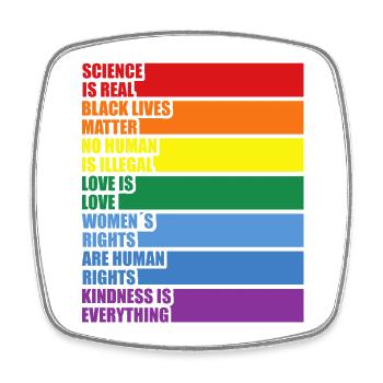 Science Is Real Black Lives Matter LGBTQ CSD Pride - Viereckiger Kühlschrankmagnet - Weiß - Vorne