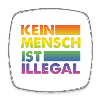 Kein Mensch ist illegal Regenbogen Menschenrechte - Viereckiger Kühlschrankmagnet - Weiß - Vorne
