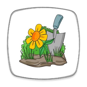 Jardin motif jardin cadeau jardinier - Magnet carré - blanc - Devant