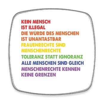 Menschrechte Gleichheit Gleichberechtigung - Viereckiger Kühlschrankmagnet - Weiß - Vorne