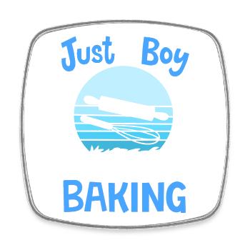 Backen Bäcker Retro - Viereckiger Kühlschrankmagnet - Weiß - Vorne