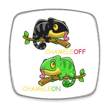 Caméléon Caméléon Lézard Blague Drôle Reptile - Magnet carré - blanc - Devant