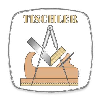 Tischler Zunftzeichen - Viereckiger Kühlschrankmagnet - Weiß - Vorne
