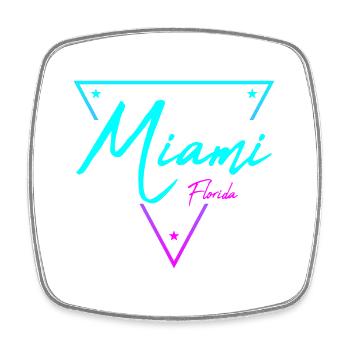 Miami Neon Schrift Verlauf - Viereckiger Kühlschrankmagnet - Weiß - Vorne