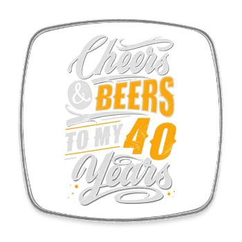40e anniversaire des amateurs de bière - Magnet carré - blanc - Devant