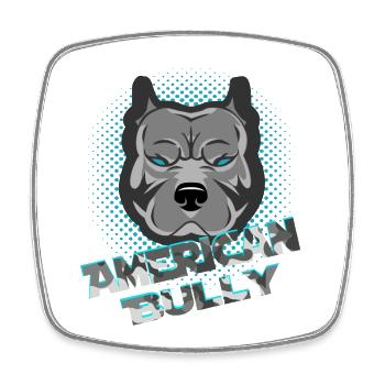 American Bully blue line Design - Viereckiger Kühlschrankmagnet - Weiß - Vorne