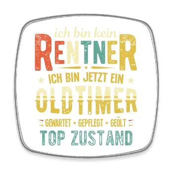 Ich bin kein Rentner sondern Oldtimer Ruhestand - Viereckiger Kühlschrankmagnet - Weiß - Vorne
