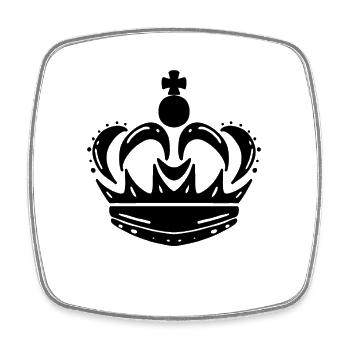 Couronne - Magnet carré - blanc - Devant